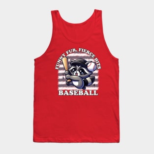 raccoon baseball-funny fur,fierce hits Tank Top